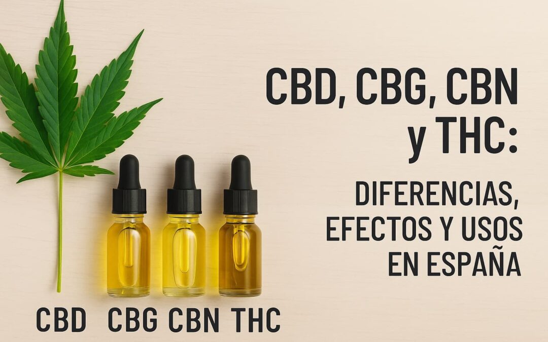 CBD, CBG, CBN y THC: Guía completa de diferencias, efectos y usos en España
